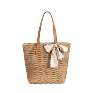 Large Straw Beach Bag Handwoven Tote With Zier Pocket - 2025 :v